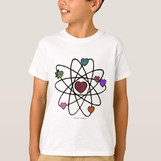T-shirt Coeurs Empreintes de léopard de Valentine atomique (Devant)