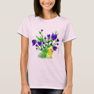 T-shirt Coeurs en fleurs amusants Chemise de poussette de