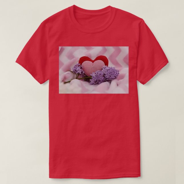 T-shirt Coeurs en tissu pastel doux (Design devant)