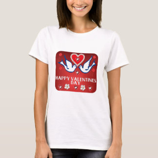 T-SHIRT COEURS ET FLEURS DE COLOMBES DE VALENTINES