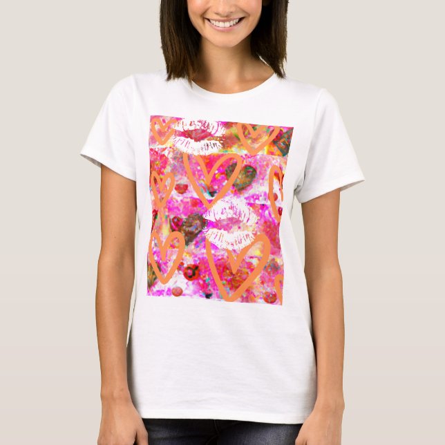 T-shirt Coeurs et lèvres (Devant)