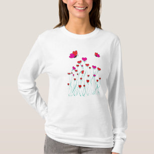 T-shirt Coeurs et papillons Valentine Love