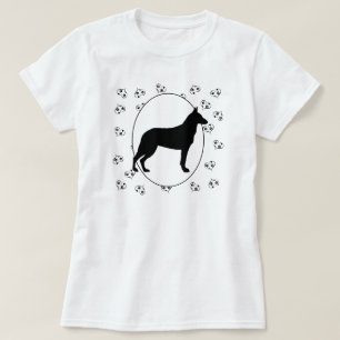 T-shirt Coeurs et Pawprints de Malinois de Belge