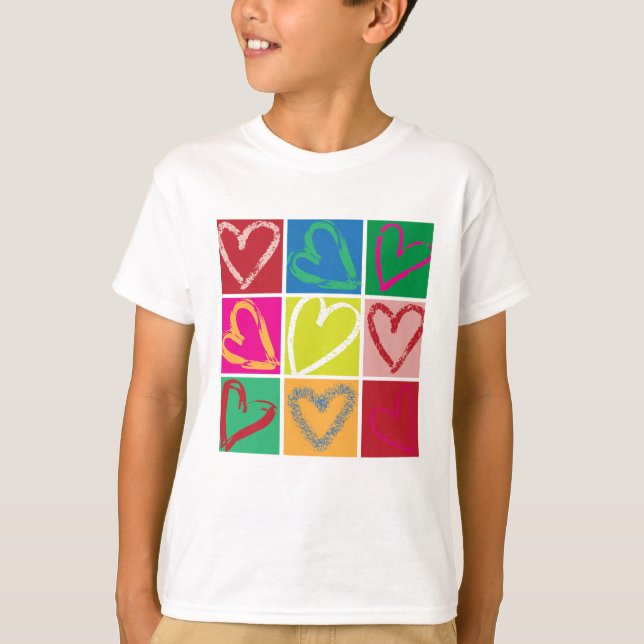 T-shirt Coeurs heureux Enfants Tee (Devant)