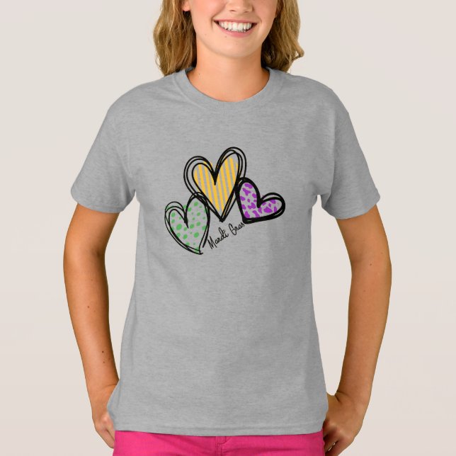 T-shirt Coeurs Mardi Gras (Devant)