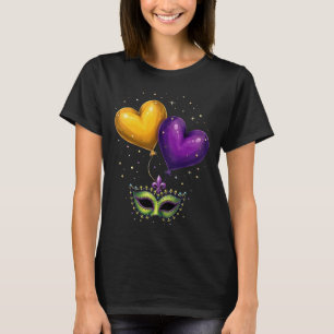 T-shirt Coeurs Mardi Gras New Orleans Carnaval Vintage