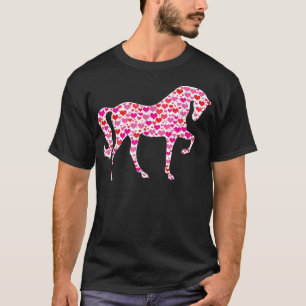 T-shirt Cœurs Mignons Cheval Amoureux Animaux Drôles Saint