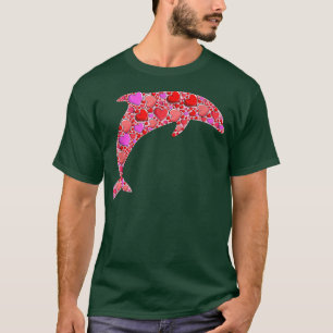T-shirt Coeurs mignons Dauphin Animaux amusants Valentines