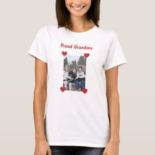 T-shirt Coeurs mignons Fière Grand-mère Amour Photo vertic