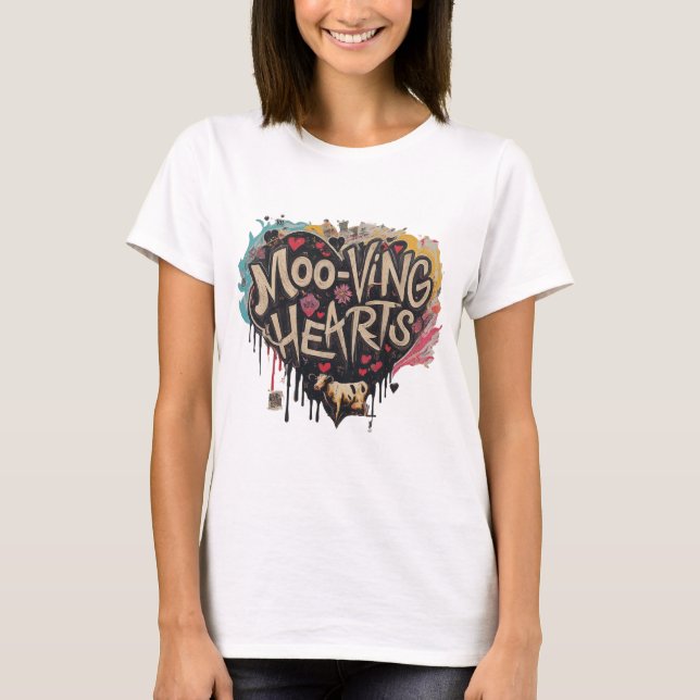 T-shirt Coeurs moo-vivants (Devant)