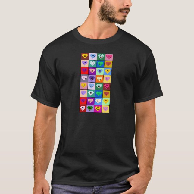 T-shirt Coeurs multicolores (Devant)