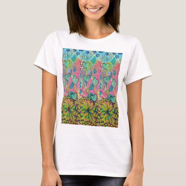 T-shirt Coeurs multimédia mixtes (Devant)