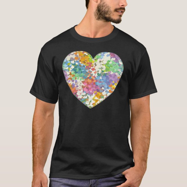 T-shirt Coeurs Pastel Confetti (Devant)