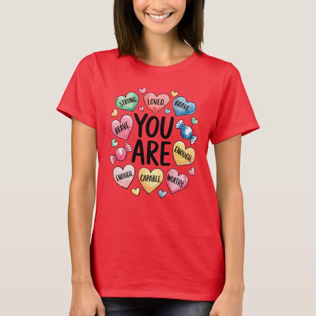 T-shirt Coeurs positifs inspirants (Devant)