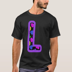 T-shirt Cœurs rétro de la Saint-Valentin initiale L nom de