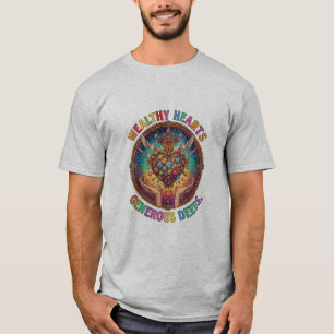 T-shirt Cœurs Riche Faits Généreux Emblème du Sacré-Cœur
