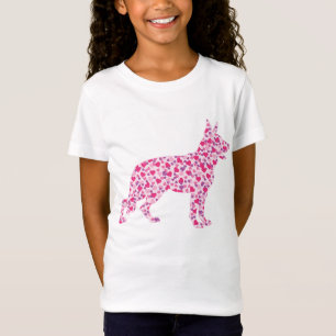 T-Shirt Coeurs roses berger allemand