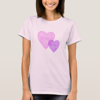 T-shirt Coeurs roses et pourpres de Scribbleprint
