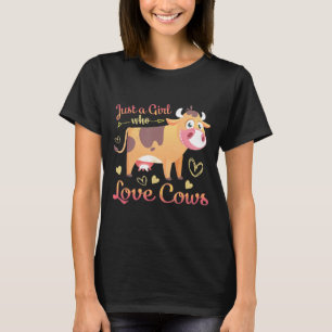 T-shirt Coeurs roses jolies et colorées Vaches s'éclaire