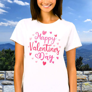 T-shirt Coeurs roses mignons Heureuses Saintes-Valentin