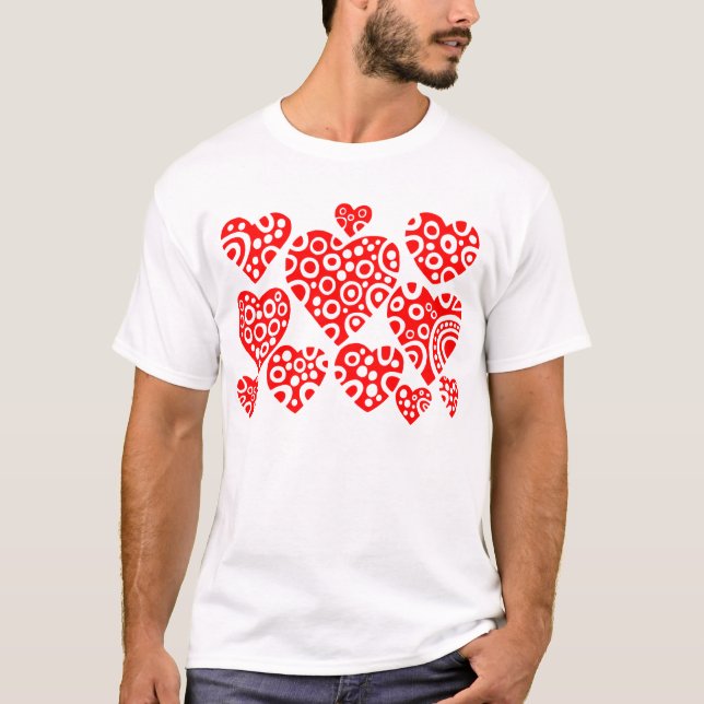 T-shirt Coeurs - Rouge (Devant)