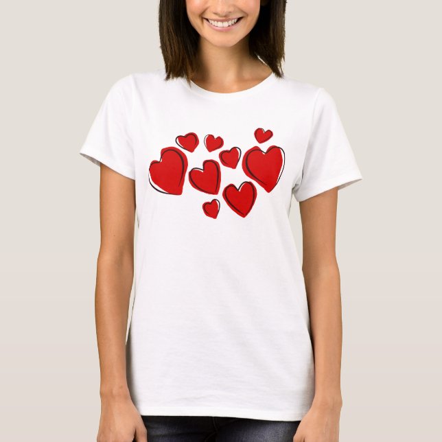 T-shirt Coeurs rouges (Devant)