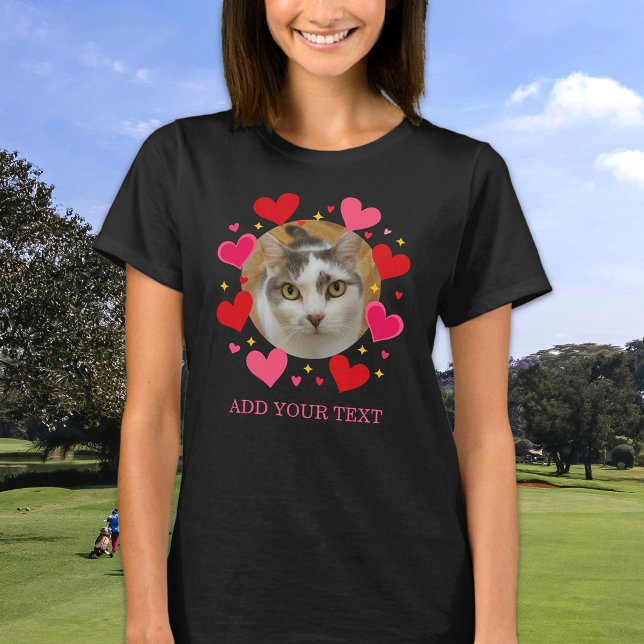 T-shirt Cœurs Rouges d'Amour Personnalisés avec Photo Pers (Créateur téléchargé)