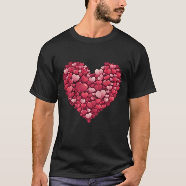 T-shirt Coeurs rouges mignons (Devant)