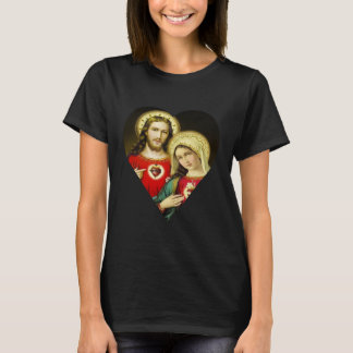 T-shirt Coeurs sacrés Jésus Marie Humour Big