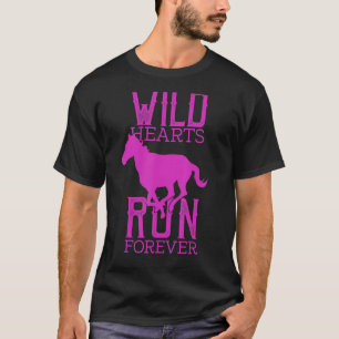 T-shirt Coeurs sauvages Courez pour toujours Cheval Girl R