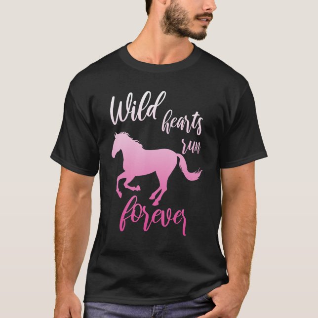T-shirt Coeurs sauvages courir pour toujours Cheval Girl E (Devant)