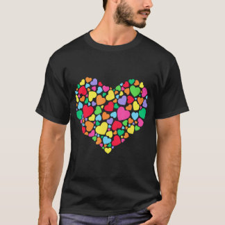 T-shirt Coeurs T Chemise Enfants École Valentines Jour Fil