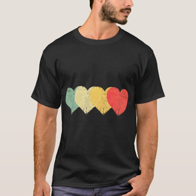T-shirt Coeurs vintages Retro Valentines Day (Devant)