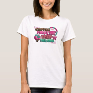 T-shirt COFEE D'ABORD PUIS LES ENFANTS Mode Imprimé