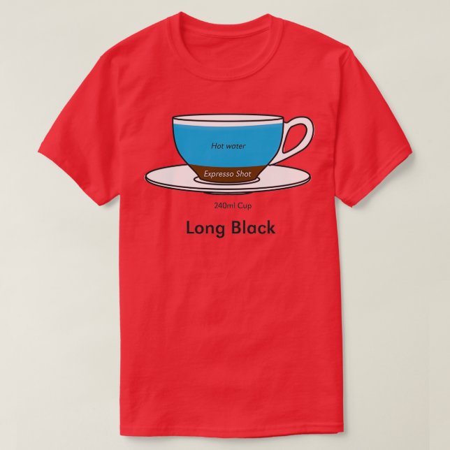 T-shirt Coffee Addict Long Noir pas d'arrière - plan (Design devant)