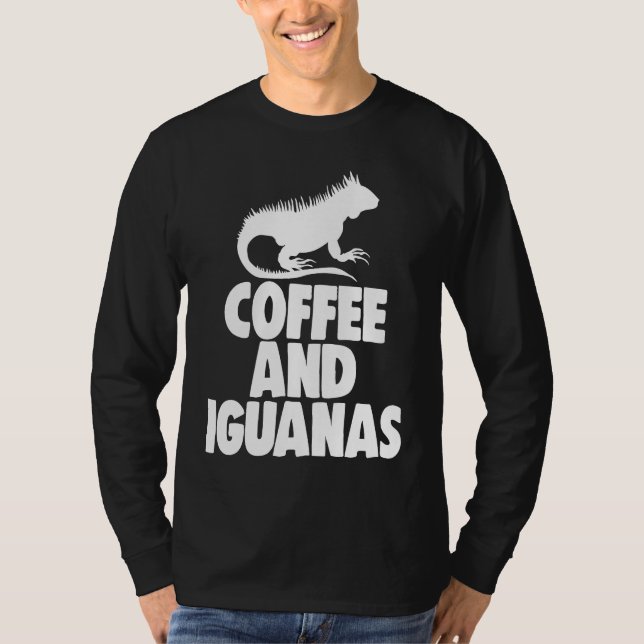 T-shirt Coffee And Iguanas  Women Animal (Devant)