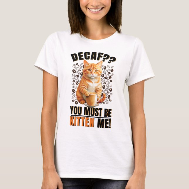 T-shirt Coffee Cat Femmes Blanc (Devant)