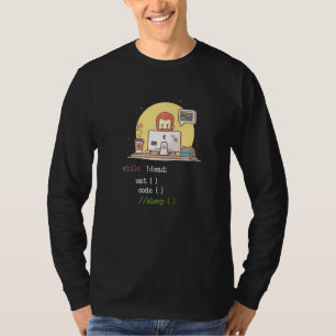 T-shirt Coffee Cat It Programme Code Programmeur Coder Com