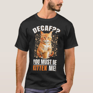 T-shirt Coffee Cat Men Black