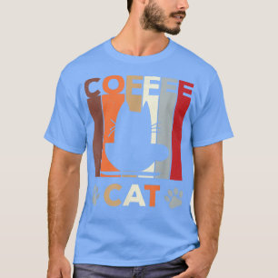 T-shirt Coffee Cat Retro Kitten Lover
