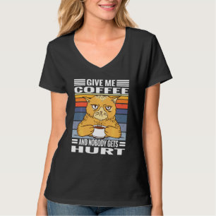 T-shirt Coffee Cats Dit Donne-Moi Du Café Et Personne N'A