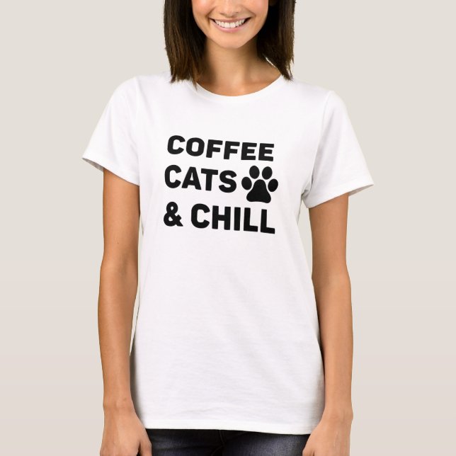 T-shirt Coffee Cats et Chill (Devant)