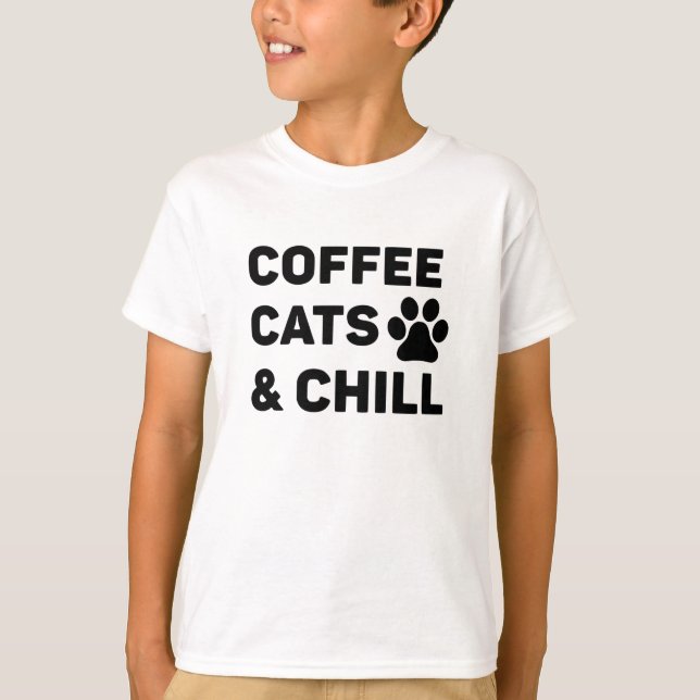 T-shirt Coffee Cats et Chill (Devant)