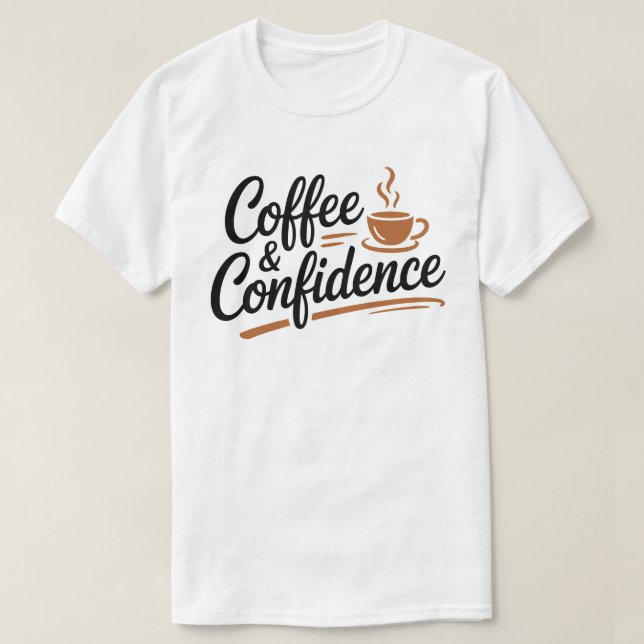 T-shirt Coffee & Confidence Calligraphy Tee (Design devant)