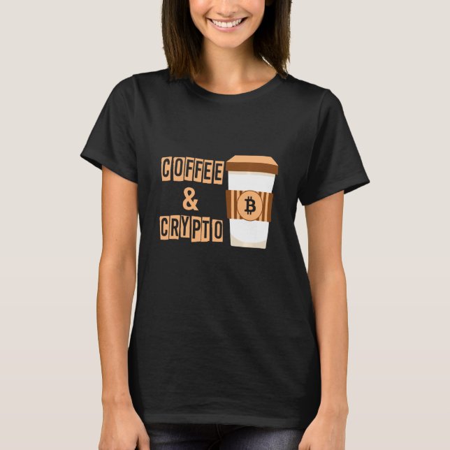 T-shirt Coffee Crypto pièce Cryptomonnaie Argent Blockchai (Devant)