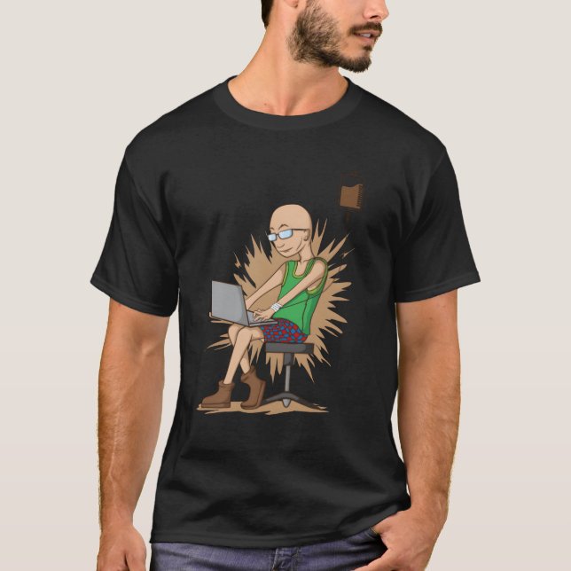 T-shirt Coffee drinking Nerd chopping hangs on Coffee Drip (Devant)