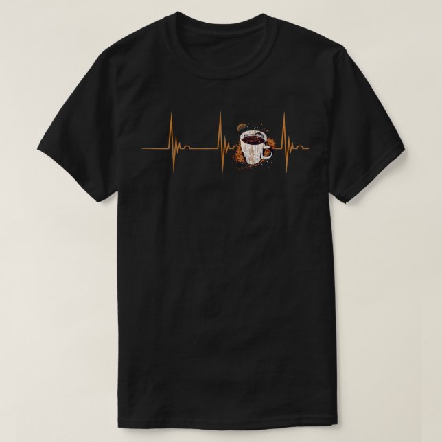T-shirt Coffee Espresso Heartbeat EKG Pulse Universe Coffe (Design devant)