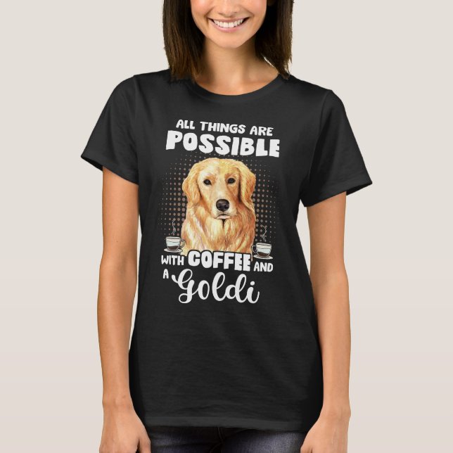 T-shirt Coffee Golden Retriever Funny Saying Dog Espresso  (Devant)