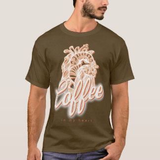 T-shirt Coffee in my heart coffee art barista gift 2