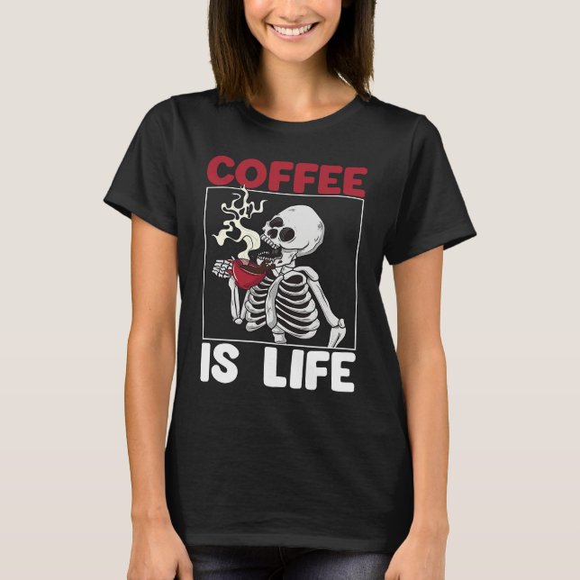 T-shirt Coffee Is Love Scary Pirates Skull Women  Pirates  (Devant)
